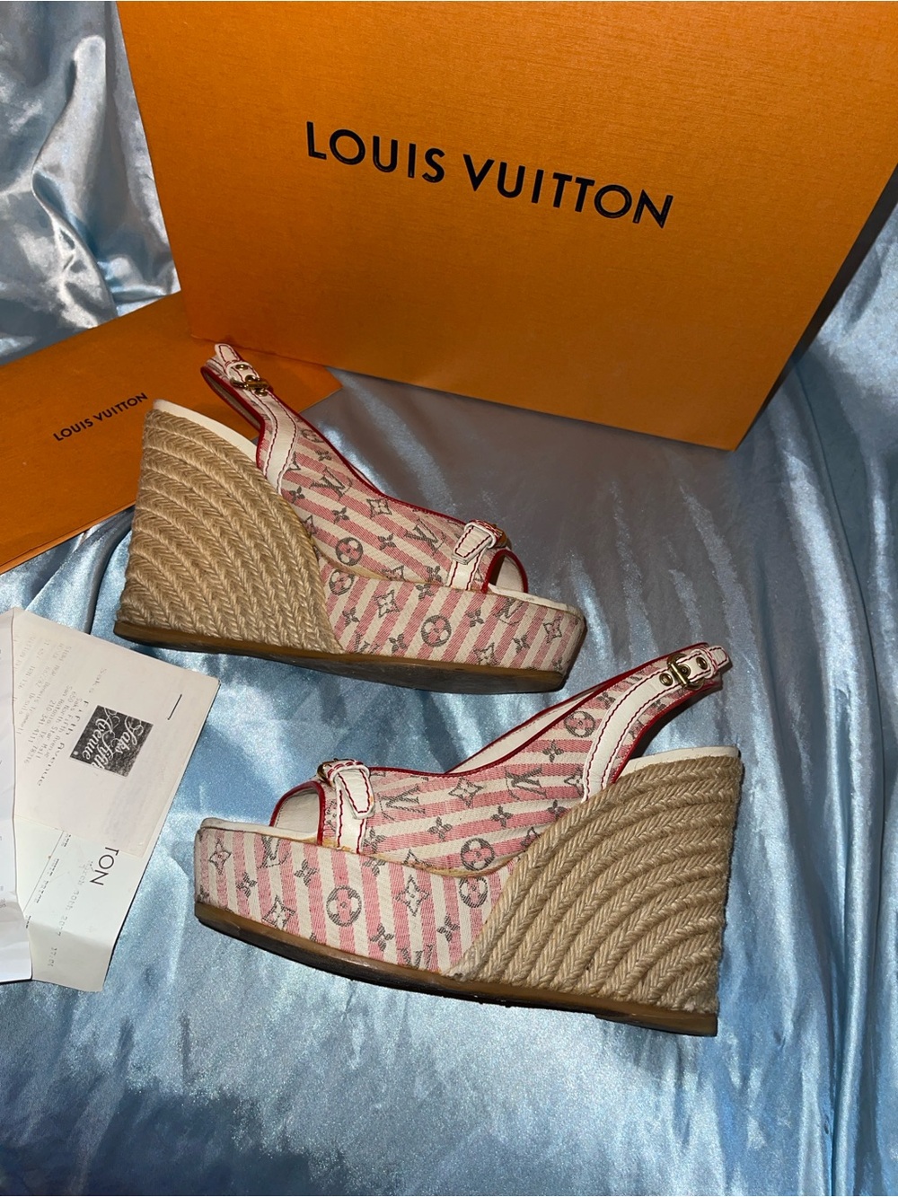 Louis Vuitton Women's Beige and Red Peep-Toe Slingback Heels - Picture 11 of 11